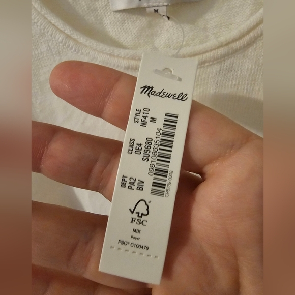 Madewell NWT Fresca Fruit Embroidered Tank Top in Bright Ivory Size M - Picture 4 of 9